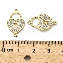 Подвески-сердечки с микропаве из латуни и прозрачным кубическим цирконием&nbsp;KK-M324-14G