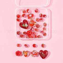 38 шт. 9 стиля бусины ручной работы из золотистого песка в технике лэмпворк&nbsp;LAMP-FS0001-37