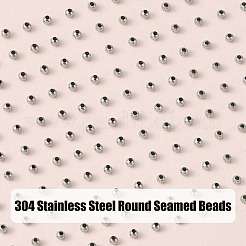 Круглые бусины из нержавеющей стали 304 с прострочкой&nbsp;STAS-YW0001-84