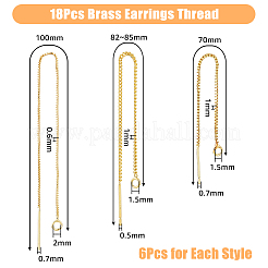 9 пара 3-х стилевых латунных сережек-гвоздиков&nbsp;KK-DC0001-38