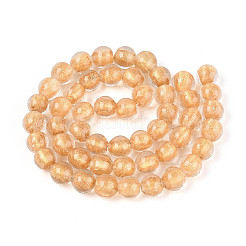 Бусины ручной работы золотой фольги стекла&nbsp;LAMP-C004-03G