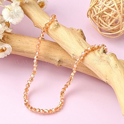 Прозрачные гальванические стеклянные бусины&nbsp;EGLA-YW0001-50C