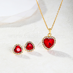 Серьги-гвоздики и подвески из сплава в форме сердца MV2804