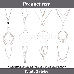 18 шт. набор из 18-х цепочек из сплава с панцирным плетением&nbsp;NJEW-AN0001-43