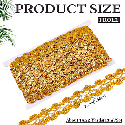 Металлизированная кружевная отделка&nbsp;OCOR-WH0101-162B