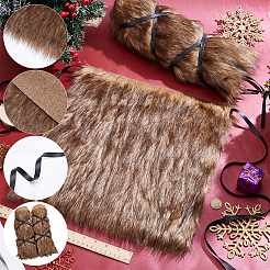 1 пара чехлов на ботинки из полиэстера с имитацией лисьего меха&nbsp;AJEW-WR0003-08B