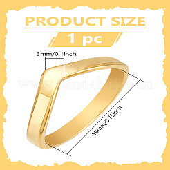 1 шт. кольцо из нержавеющей стали с шевроном и синим цирконом для женщин - элегантные украшения&nbsp;RJEW-LP0001-15B