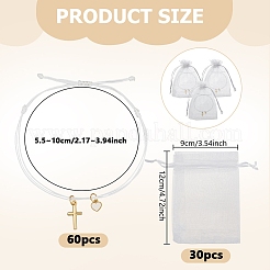 60 шт. браслеты с подвесками из сплава и эмали&nbsp;BJEW-UN00033