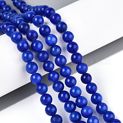 Нити круглых бусин из натурального окрашенного нефрита машан&nbsp;G-T139-6mm-67E