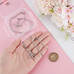 2 шт. ожерелье-мешок из нержавеющей стали 304 для изготовления самородков драгоценных камней&nbsp;NJEW-BBC0001-23