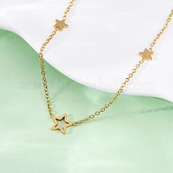 Ожерелья из цепочек со звездочками из нержавеющей стали 304&nbsp;NJEW-R026-13G