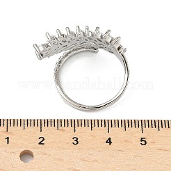 Регулируемые манжеты-кольца из латуни с микропаве из кубического циркония для женщин&nbsp;LS-RJEW-B127-01P