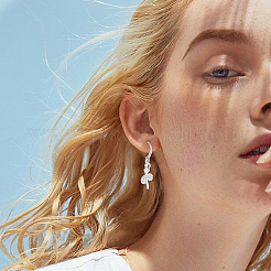 20 шт. 2 стиля крючков для сережек из нержавеющей стали 304 со стразами&nbsp;STAS-BBC0007-16A