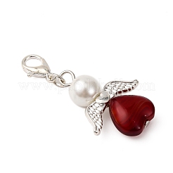 Стеклянный кулон в виде сердца ангела&nbsp;HJEW-JM03804