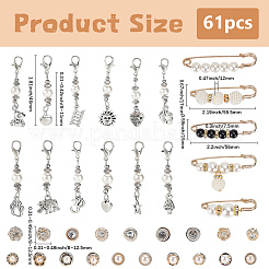 Подвески из сплава и брошь из английской булавки из сплава&nbsp;AJEW-SP0002-03B