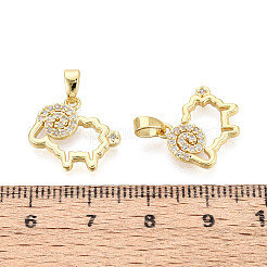 Латунные микропаве прозрачные подвески с фианитом&nbsp;KK-N259-03G