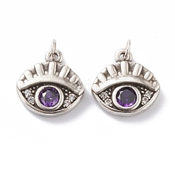 Латунь микропаве пурпурные подвески из фианита&nbsp;ZIRC-A016-08AS