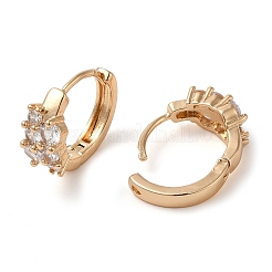 Серьги-кольца из латуни с прозрачным стеклом&nbsp;EJEW-M238-77KCG