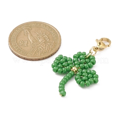 Подвески из стеклянных бусин клевера&nbsp;HJEW-TA00033