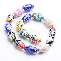 Русская кукла ручной работы напечатаны фарфоровые бусы PORC-I003-M