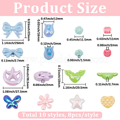 80шт 10 стиля акриловые бусины&nbsp;OACR-BM0001-02