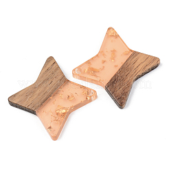 Подвески из прозрачной смолы и ореха&nbsp;RESI-S389-011A-B04