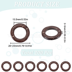 200 шт. Окрашенное дерево ювелирные изделия выводы кокосовое соединение кольца COCO-SC0001-02