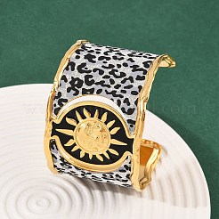 Браслеты-манжеты из нержавеющей стали 304 для женщин&nbsp;LS-BJEW-K285-01B-G