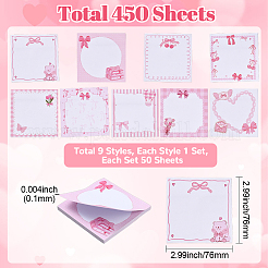 Квадратные с бантовым узором бумажные блокноты для заметок&nbsp;DIY-WH20082-05A