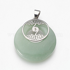 Естественный зеленый авантюрин подвески&nbsp;KK-F751-B13