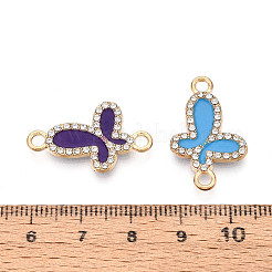 Звенья-подвески в виде бабочек из сплава с кристаллами и стразами&nbsp;ENAM-N008-05KCG