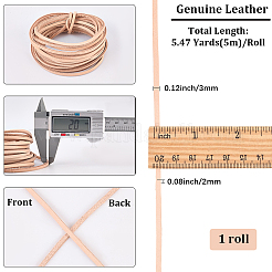 5 м плоские шнуры из коровьей кожи&nbsp;WL-GF0001-27A-03