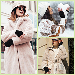 1 пара нейлоновых теплых перчаток без пальцев&nbsp;AJEW-CY0002-22A