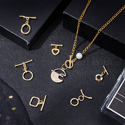 14 комплект 7-х стилевых латунных застежек-тоглов&nbsp;KK-PH0003-79