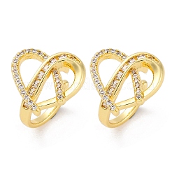 Серьги-каффы из латуни с микропаве из прозрачного кубического циркония&nbsp;EJEW-H147-04G