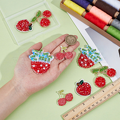 8 шт. 4 стиля стеклянных кристаллов вышитые нитки для пришивания/приклеивания заплаток&nbsp;PATC-PH0001-38