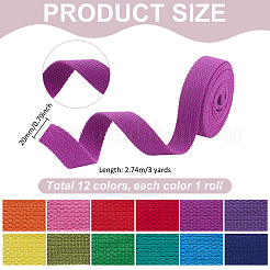 12 рулон поликоттоновой ленты 12 цветов&nbsp;OCOR-PH0006-85