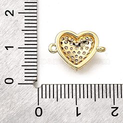Подвески в форме сердца из латуни с микро-паве и прозрачным кубическим цирконием&nbsp;KK-V011-49G