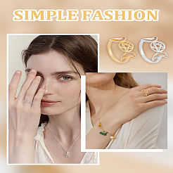 2 шт. 2-х цветные тройные лунные кольца из нержавеющей стали 304 для женщин&nbsp;RJEW-LP0001-38