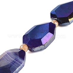 Гальванические натуральный агат бисер пряди&nbsp;G-L604-B01-01B