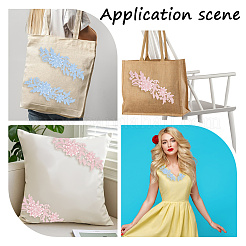 2 пара 2-х цветных полиэстеровых вышитых пайеток для костюмов&nbsp;DIY-CY0001-99