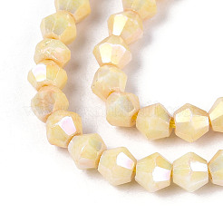 Антикоррозийные гальванические биконические стеклянные бусины&nbsp;X-EGLA-T021-4mm-16-10