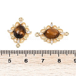 Подвески-подвески с овальным коннектором из натурального тигрового глаза&nbsp;KK-P302-24G