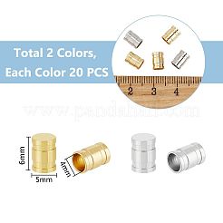 40 шт. 2-х цветные заглушки для концов шнура из нержавеющей стали 304&nbsp;STAS-UN0056-75