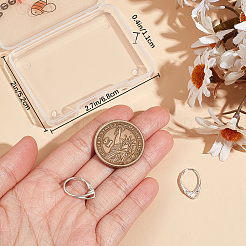 1 пара серег с защелкой из стерлингового серебра 925 пробы&nbsp;STER-BBC0006-33