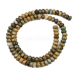 Нити бусин из натурального камня вердит&nbsp;G-L647-D04-4x6mm