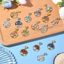 16 шт. 16 стиля сплав драгоценных камней Древо жизни европейские подвески-шармы&nbsp;PALLOY-YW00085