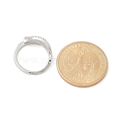 Кольца-манжеты в форме буквы Х из прозрачного кубического циркония&nbsp;RJEW-G337-09P