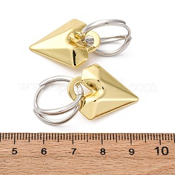 Двухцветные латунные серьги-кольца в форме сердца&nbsp;EJEW-D322-12GP-02B