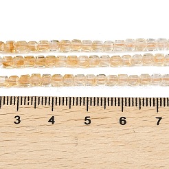 Нити из нагретых натуральных цитриновых бусин&nbsp;G-B175-C06-3x3mm